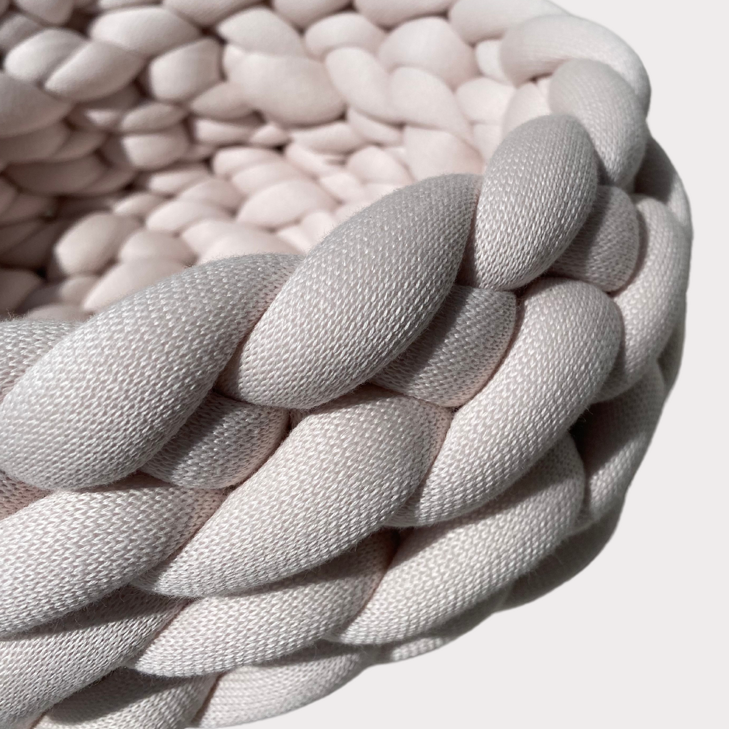 Kleiner Grobstrickkorb aus Premium Cotton in der Farbe Stone