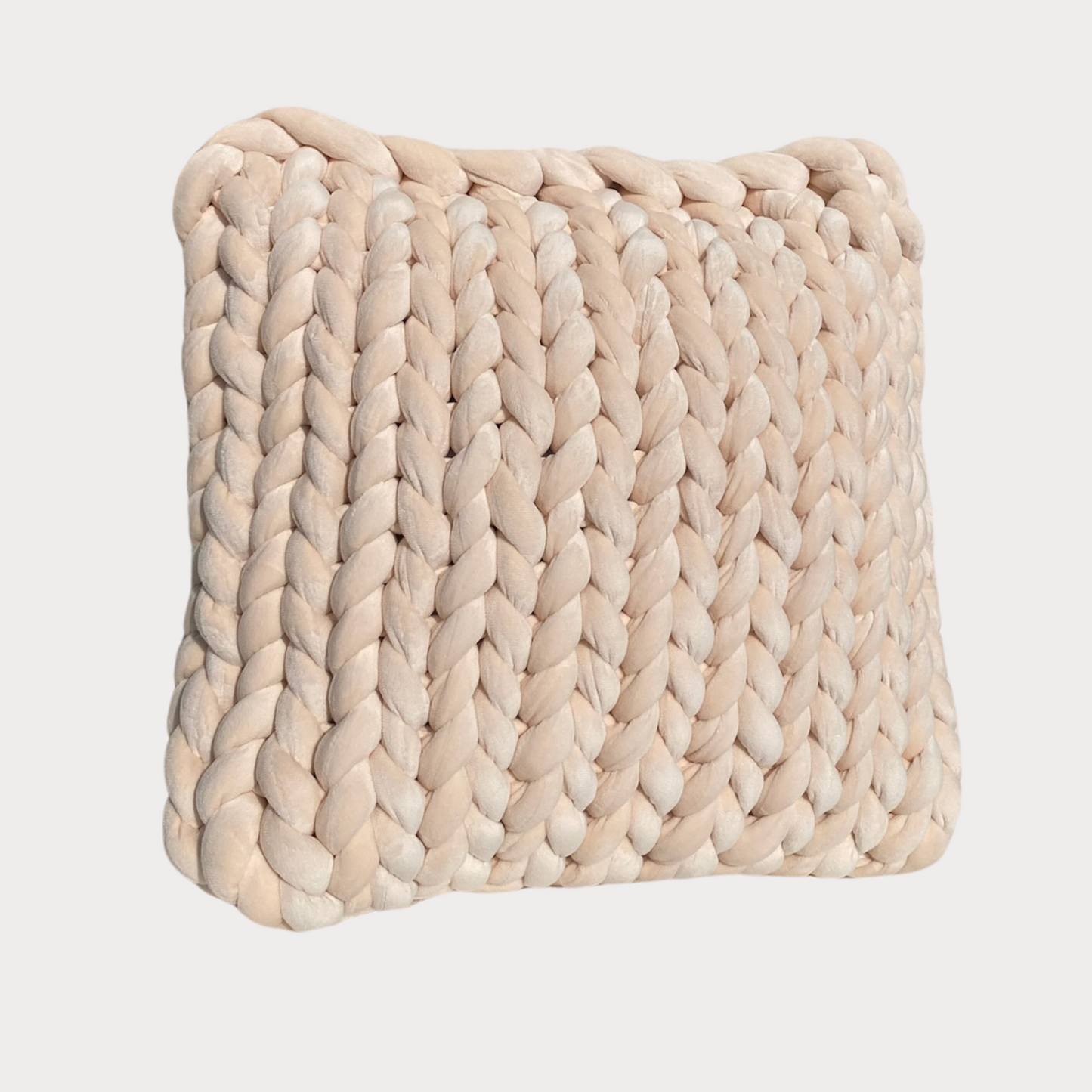 Zierkissen aus Samt in der Farbe Beige