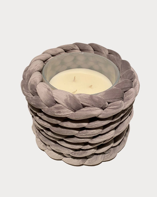 Geschenk gesucht? Windlicht aus Samt in der Farbe Grau