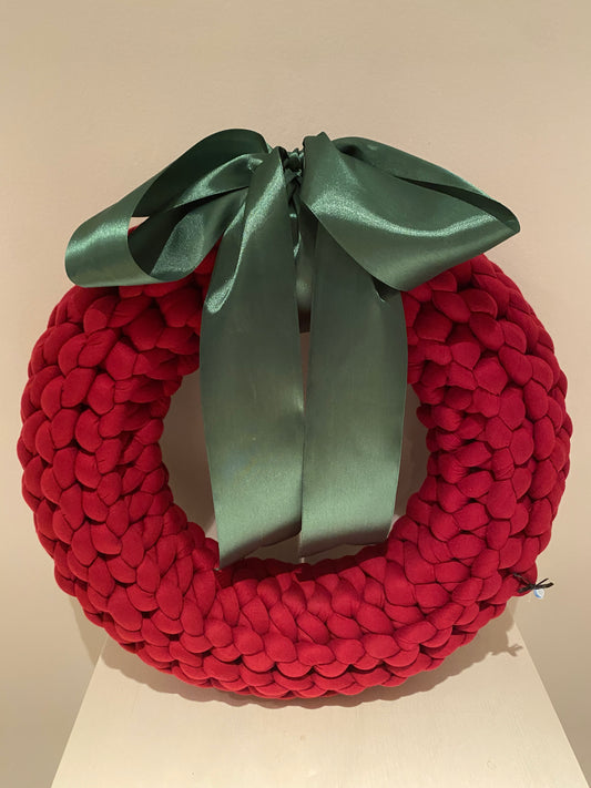 Dekokranz aus Cotton in Bordeauxrot